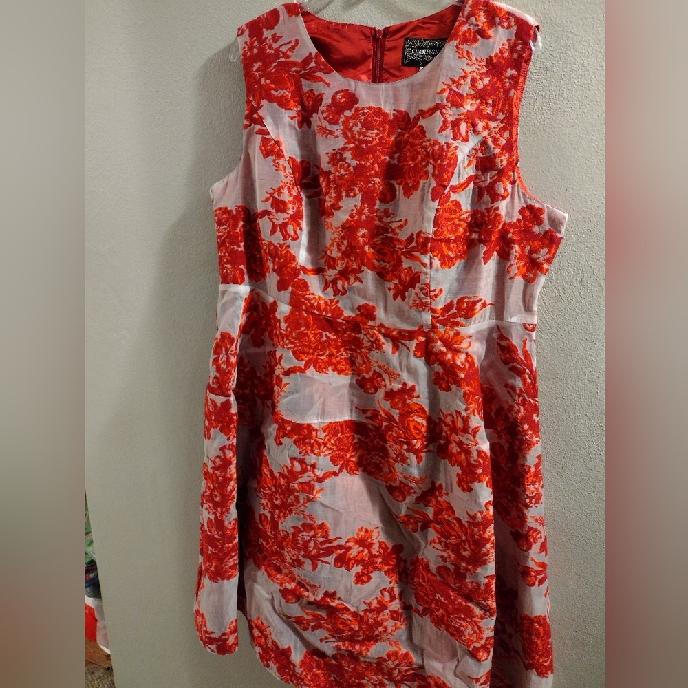 Vintage Champagne Italy Floral Dress Size 18